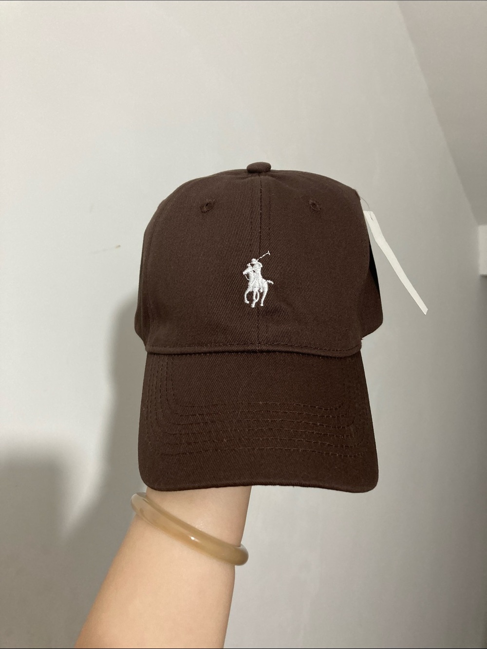 Polo Ralph Lauren Brown Baseball Cap with White Pony Logo